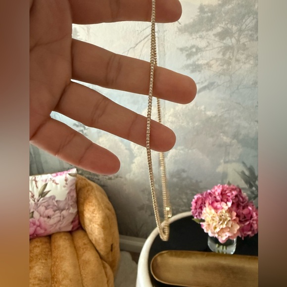 14k diamond tennis necklace - Picture 3 of 6